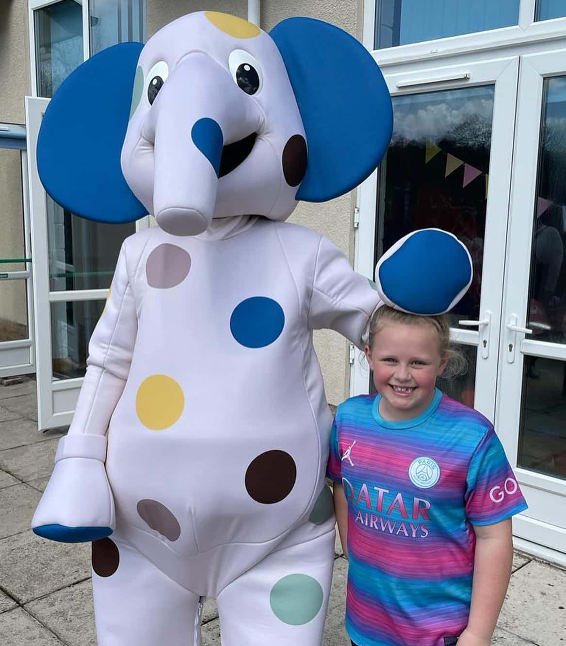 Family Fostering Partners Mascot On Easter Funday